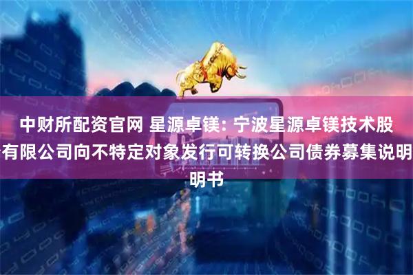 中财所配资官网 星源卓镁: 宁波星源卓镁技术股份有限公司向不特定对象发行可转换公司债券募集说明书